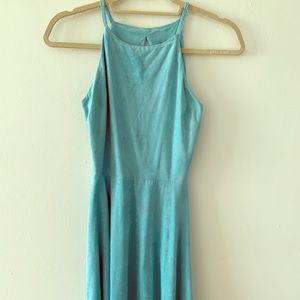 Lord & Taylor Velvet Aqua dress